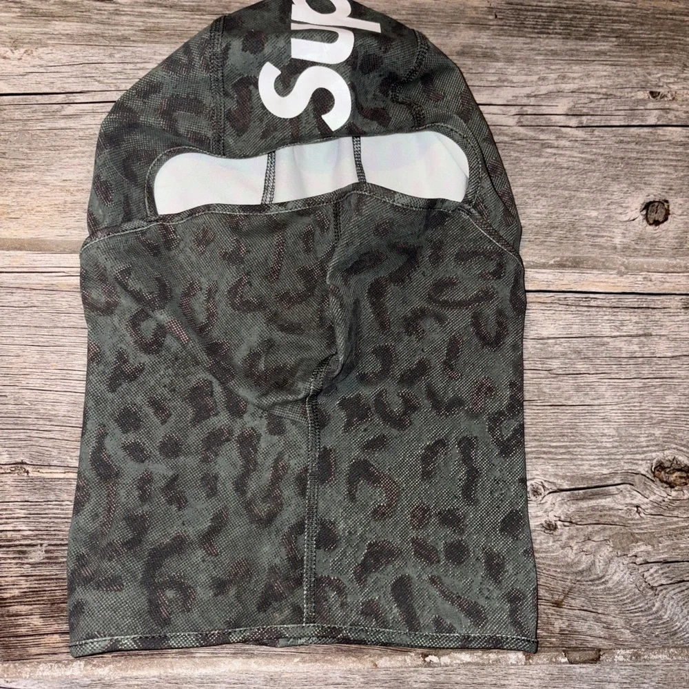 Supreme Leopard Print Balaclava in Green and Black